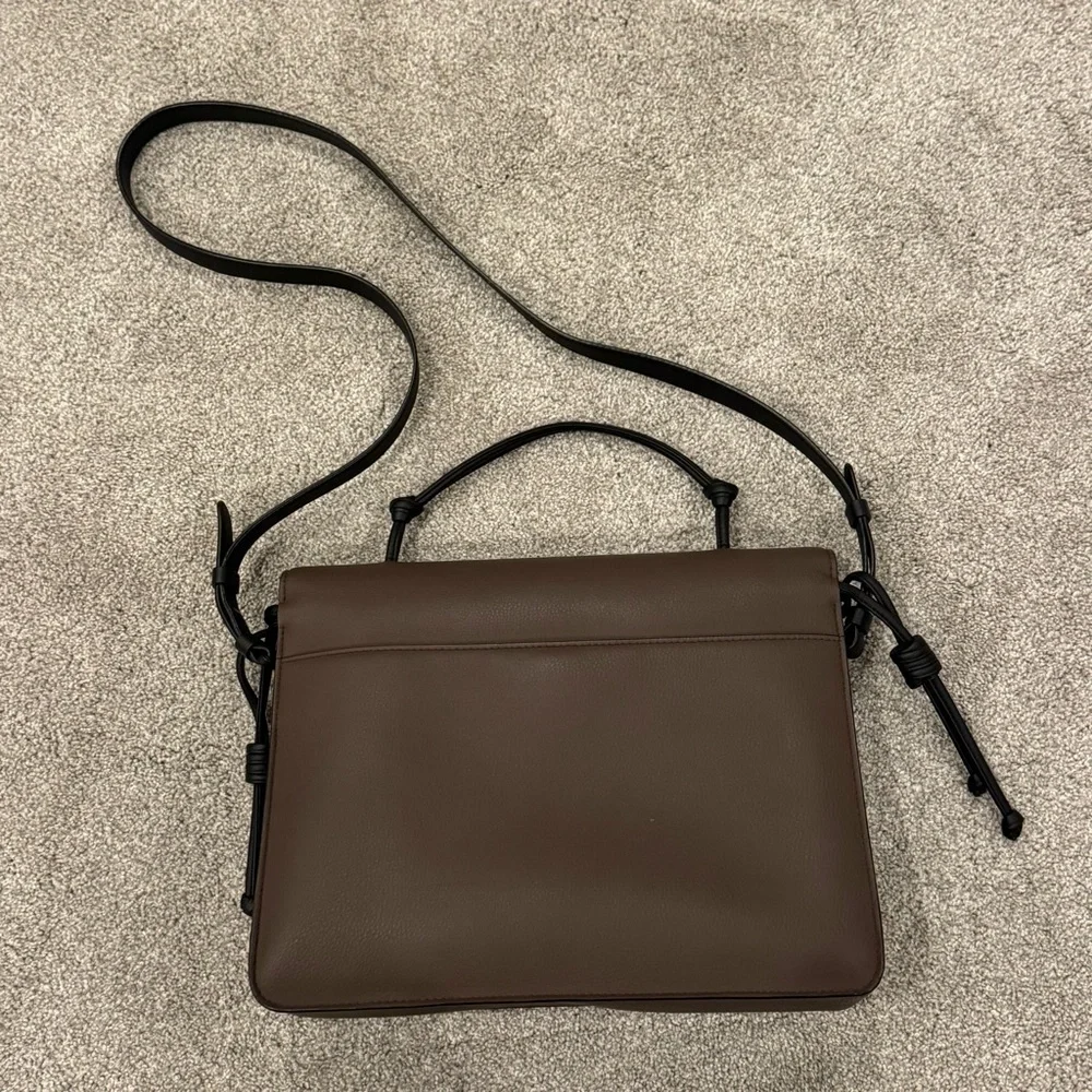 Von Holzhausen “The Handheld” Satchel Chocolate Brown and Black Trim - Picture 2 of 16